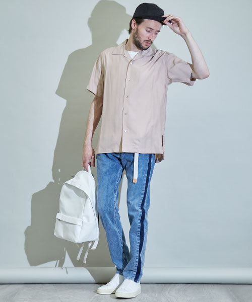 UNITED TOKYO（ユナイテッドトウキョウ）の「オープンカラーショートスリーブシャツ（シャツ/ブラウス・メンズ・ピンク/ブラック/サックスブルー/オフホワイト・3/1/2）」の10枚目の写真