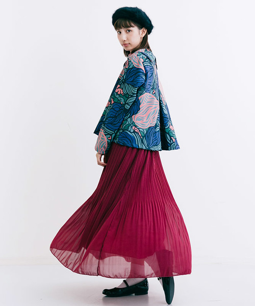 MERLOT（メルロー）の「シフォンプリーツスカート1038（スカート・レディース・オフホワイト/グレー/ブラック/レッド/ブル－グレ－/モカ/イエロー/チェリーピンク・FREE）」の20枚目の写真