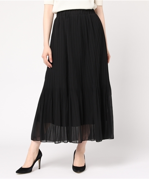 MERLOT（メルロー）の「シフォンプリーツスカート1038（スカート・レディース・オフホワイト/グレー/ブラック/レッド/ブル－グレ－/モカ/イエロー/チェリーピンク・FREE）」の19枚目の写真