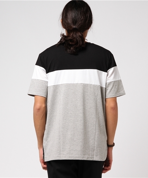 VENCEEXCHANGE（ヴァンスエクスチェンジ）の「パネル切り替えTシャツ             （Tシャツ/カットソー・メンズ・ホワイト/アッシュグレー/ネイビー/ブラック・MEDIUM/LARGE）」の6枚目の写真