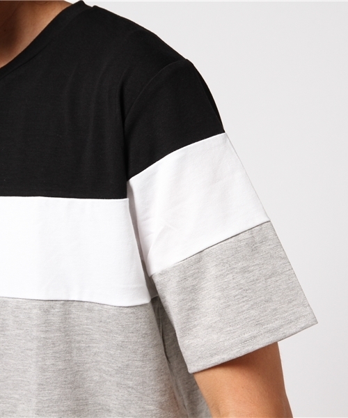 VENCEEXCHANGE（ヴァンスエクスチェンジ）の「パネル切り替えTシャツ             （Tシャツ/カットソー・メンズ・ホワイト/アッシュグレー/ネイビー/ブラック・MEDIUM/LARGE）」の8枚目の写真