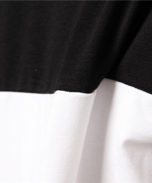 VENCEEXCHANGE（ヴァンスエクスチェンジ）の「パネル切り替えTシャツ             （Tシャツ/カットソー・メンズ・ホワイト/アッシュグレー/ネイビー/ブラック・MEDIUM/LARGE）」の10枚目の写真