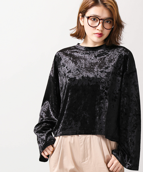 Wego ウィゴー の Wego クラッシュベロアロングtシャツ Tシャツ カットソー Wear
