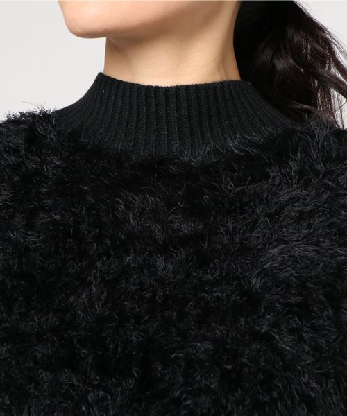 archives（アルシーヴ）の「フェザーヤーンリブ切替プルオーバー（ニット/セーター・レディース・ブラック/パープル/シルバーグレー・MEDIUM）」の6枚目の写真