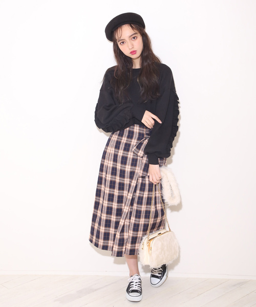 one after another NICE CLAUP(ワンアフターアナザーナイスクラップ)の「チェックミディスカート(スカート・レディース・ブラウン系その他/ベージュ系その他/ブルー系その他/チェック・FREE)」の12枚目の写真
