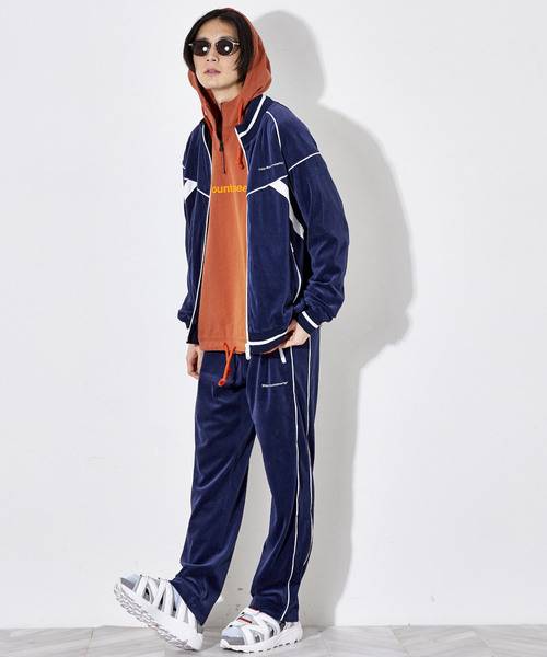 WHITE MOUNTAINEERING（ホワイトマウンテニアリング）の「【White Mountaineering】ベロアトラックトップ/WM1871510（ジャージ・メンズ・ネイビー/オレンジ・S/M/L）」の11枚目の写真
