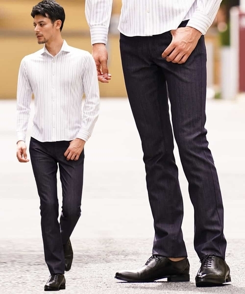 MICHEL KLEIN HOMME   （ミッシェルクランオム）の「パンツ（プレビアストレッチ5ポケット）（その他パンツ・メンズ・ネイビー/ブラック/チャコールグレー・48/46/50）」の3枚目の写真