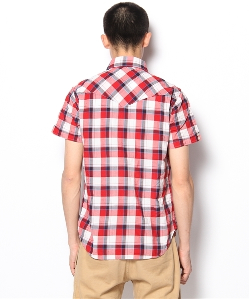 HYSTERIC GLAMOUR（ヒステリックグラマー）の「CHECK半袖ウエスタンSH（シャツ/ブラウス・メンズ・レッド系その他/グリーン系その他/チャコールグレー・SMALL/MEDIUM/LARGE）」の9枚目の写真