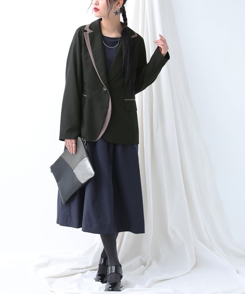 kOhAKU(コハク)の「セットアップ風クラシカルワンピース(ドレス・レディース・ブラック/ネイビー・1/2)」の6枚目の写真