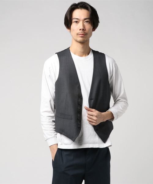 THE SUIT COMPANY(ザ・スーツカンパニー)の「<FORMAL>『CERIMONIA』リバーシブルジレ(ベスト・メンズ・グレー系その他・LL/3L/SS/S/M/L)」の1枚目の写真