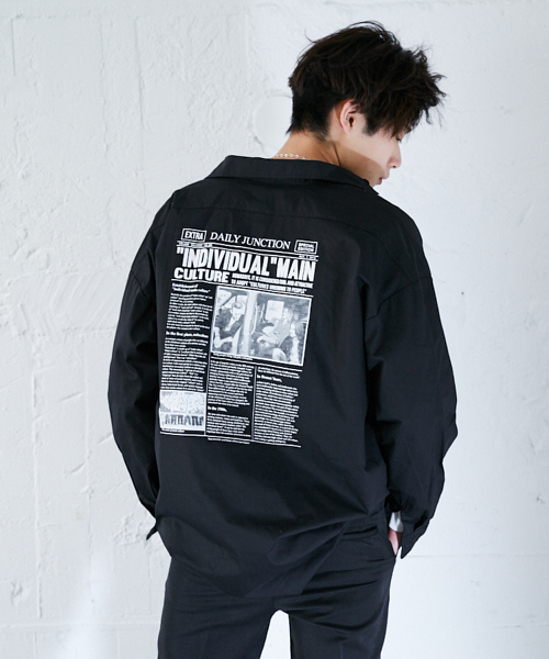 kutir（クティール）の「バックプリントビッグシャツ（シャツ/ブラウス・メンズ・ブラック/ホワイト・MEDIUM/LARGE）」の17枚目の写真