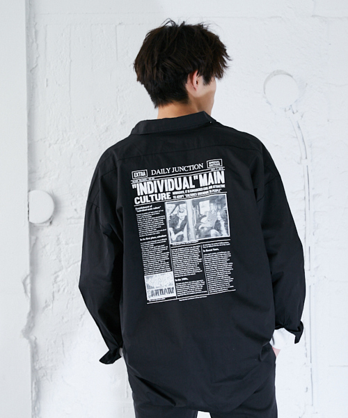 kutir（クティール）の「バックプリントビッグシャツ（シャツ/ブラウス・メンズ・ブラック/ホワイト・MEDIUM/LARGE）」の21枚目の写真