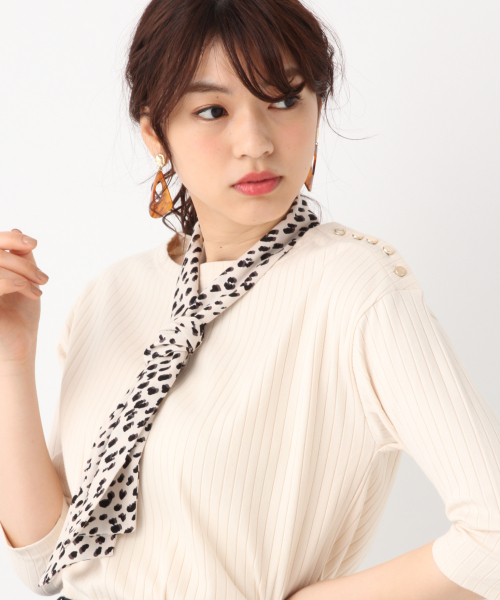 GLOBAL WORK（グローバルワーク）の「チビスカーフ/830582（バンダナ/スカーフ・レディース・ホワイト/ベージュ系その他3/イエロー・FREE）」の2枚目の写真