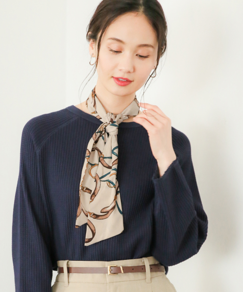 GLOBAL WORK（グローバルワーク）の「チビスカーフ/830582（バンダナ/スカーフ・レディース・ホワイト/ベージュ系その他3/イエロー・FREE）」の3枚目の写真