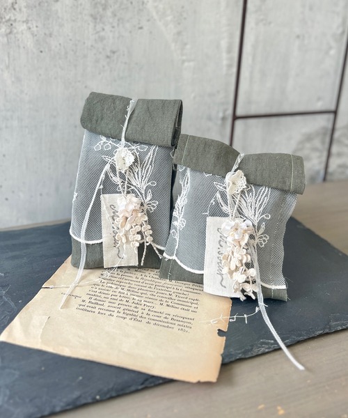 m.soeur（エムスール）の「スズランレースのギフト袋（小）（ラッピングキット・レディース・ホワイト/ダークグリーン・FREE）」の11枚目の写真