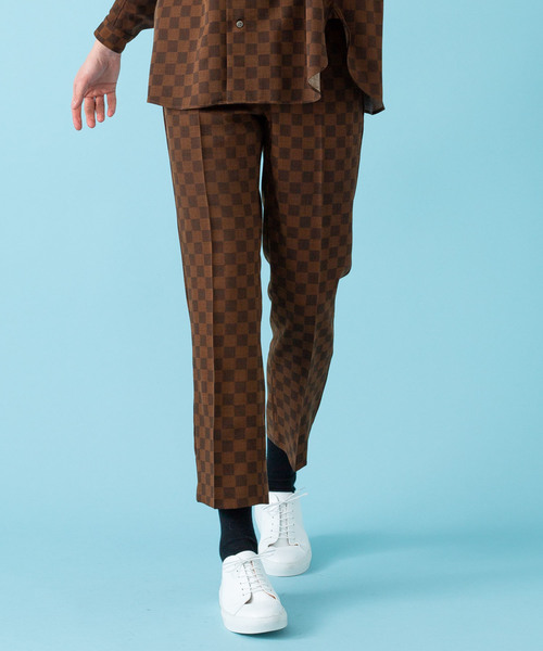 Name.】チェッカーフラッグ柄スラックス / NMPT-ST19SS-001