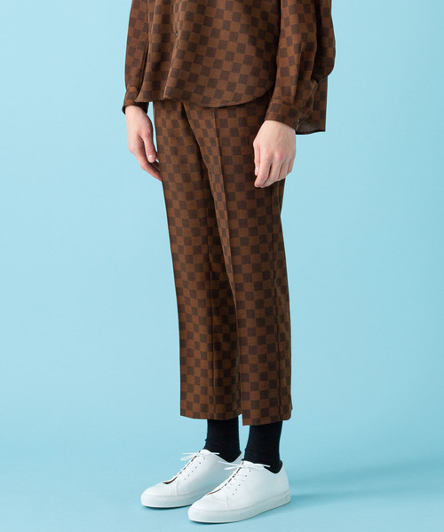 Name.(ネーム)の「【Name.】チェッカーフラッグ柄スラックス / NMPT-ST19SS-001(スラックス・メンズ・ダークグレー/ブラウン・0/1)」の8枚目の写真