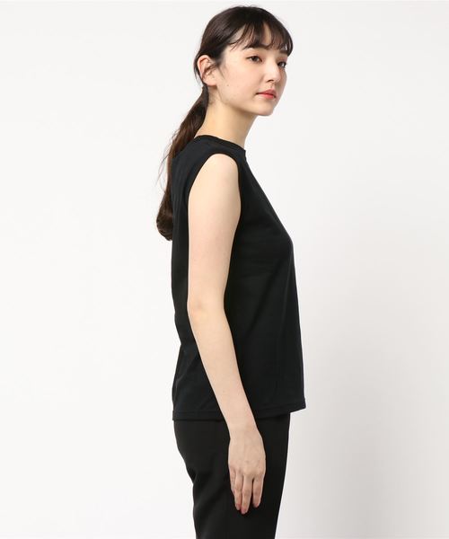 Whim Gazette(ウィムガゼット)の「スーピマリネンドライ天竺ノースリーブプルオーバー(Tシャツ/カットソー・レディース・ホワイト/ライトグレー/ブラック/カーキ/ライトベージュ/ダークブラウン/サーモンピンク・FREE)」の9枚目の写真