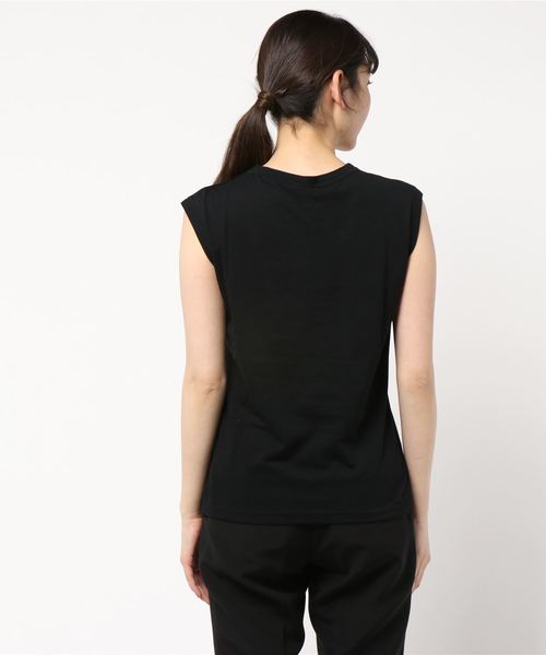 Whim Gazette(ウィムガゼット)の「スーピマリネンドライ天竺ノースリーブプルオーバー(Tシャツ/カットソー・レディース・ホワイト/ライトグレー/ブラック/カーキ/ライトベージュ/ダークブラウン/サーモンピンク・FREE)」の10枚目の写真