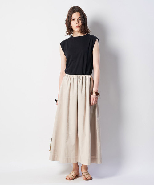 Whim Gazette(ウィムガゼット)の「スーピマリネンドライ天竺ノースリーブプルオーバー(Tシャツ/カットソー・レディース・ホワイト/ライトグレー/ブラック/カーキ/ライトベージュ/ダークブラウン/サーモンピンク・FREE)」の21枚目の写真