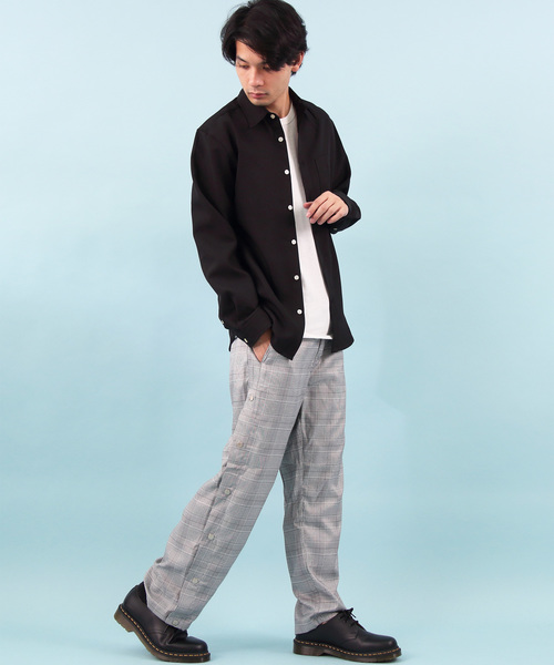 ８(eight)（エイト）の「チェック バスケットパンツ ワイドパンツ（チノパンツ・メンズ・ブラウン/グレー・M/L）」の6枚目の写真