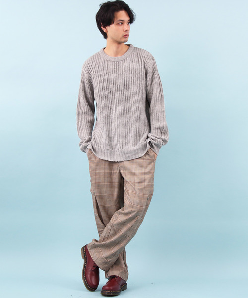 ８(eight)（エイト）の「チェック バスケットパンツ ワイドパンツ（チノパンツ・メンズ・ブラウン/グレー・M/L）」の7枚目の写真