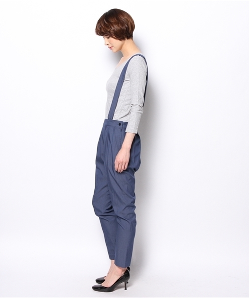 ELFORBR（エルフォーブル）の「テンセルサスペンダータックパンツ（その他パンツ・レディース・ネイビー/インディゴブルー/ブラック・38/36）」の10枚目の写真