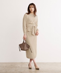 ﾘﾎﾞﾝ付ﾆｯﾄ×ﾀｲﾄｽｶｰﾄｾｯﾄｱｯﾌﾟ