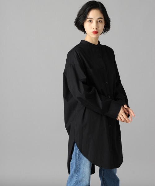 LOWRYS FARM（ローリーズファーム）の「スタンドチュニックシャツ　847992（シャツ/ブラウス・レディース・ブラック/ベージュ/オフホワイト・FREE）」の3枚目の写真