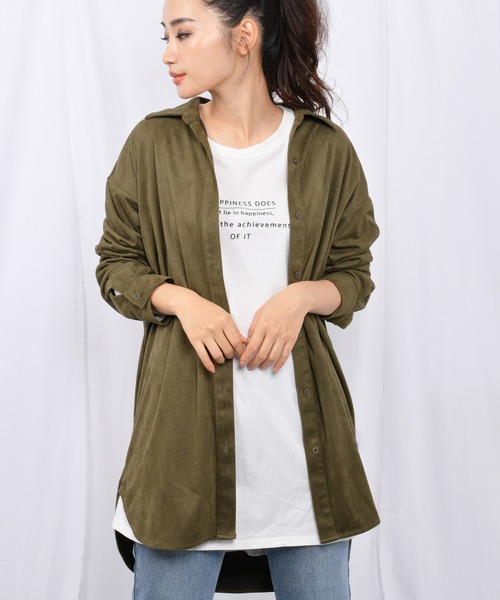Ambre Neige(アンブルネージュ)の「チュニックシャツ【WEB/EC限定商品】(シャツ/ブラウス・レディース・カーキ/モカ・FREE)」の1枚目の写真