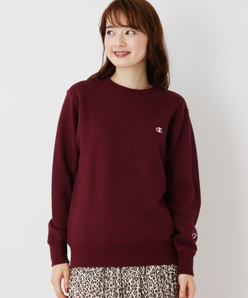 Champion(チャンピオン)の「Champion ワッペンロゴクルーネックプルオーバー(スウェット・レディース・ナチュラル/ボルドー・02)」の9枚目の写真