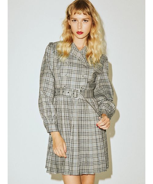 jouetie（ジュエティ）の「ダブルボタンプリーツミニワンピース