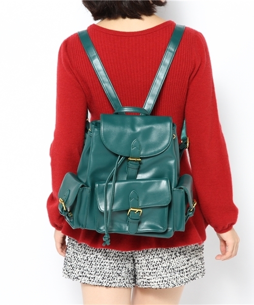 WEGO（ウィゴー）の「WEGO/3ポケットリュック（バックパック/リュック・レディース・ブラック/ダークグリーン/ワイン・FREE）」の6枚目の写真