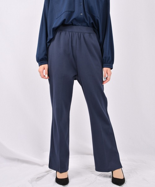 Ambre Neige(アンブルネージュ)の「ポンチワイドパンツ/セットアップ対応/イージーパンツ/ 【WEB/EC限定商品】(その他パンツ・レディース・ブラック/ネイビー・MEDIUM/LARGE)」の6枚目の写真