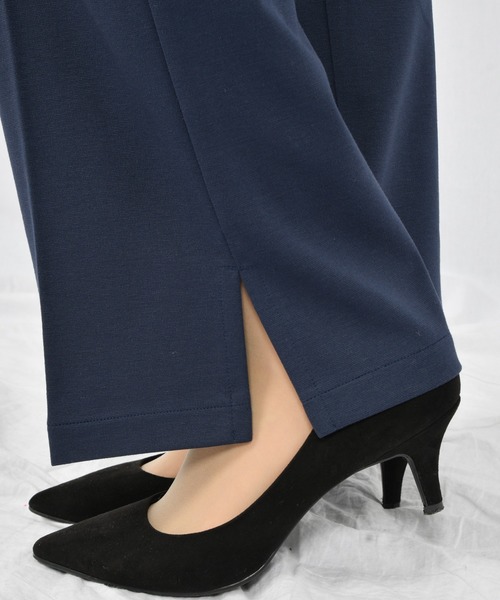 Ambre Neige(アンブルネージュ)の「ポンチワイドパンツ/セットアップ対応/イージーパンツ/ 【WEB/EC限定商品】(その他パンツ・レディース・ブラック/ネイビー・MEDIUM/LARGE)」の9枚目の写真