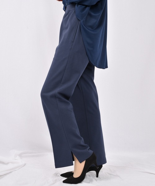 Ambre Neige(アンブルネージュ)の「ポンチワイドパンツ/セットアップ対応/イージーパンツ/ 【WEB/EC限定商品】(その他パンツ・レディース・ブラック/ネイビー・MEDIUM/LARGE)」の7枚目の写真