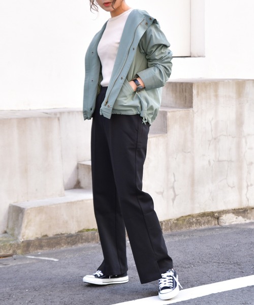 Ambre Neige(アンブルネージュ)の「ポンチワイドパンツ/セットアップ対応/イージーパンツ/ 【WEB/EC限定商品】(その他パンツ・レディース・ブラック/ネイビー・MEDIUM/LARGE)」の14枚目の写真