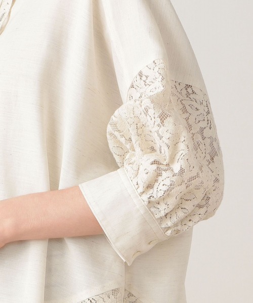 FRAPBOIS（フラボア）の「リネンレース ブラウス（シャツ/ブラウス・レディース・ブラック/キナリ・1/0）」の7枚目の写真