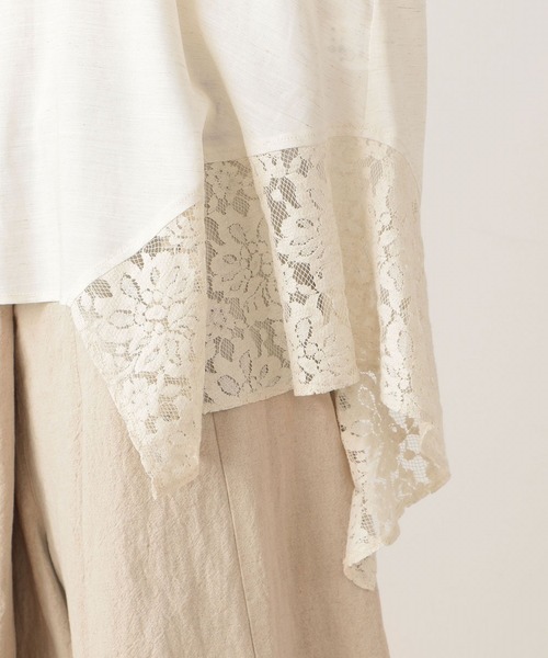 FRAPBOIS（フラボア）の「リネンレース ブラウス（シャツ/ブラウス・レディース・ブラック/キナリ・1/0）」の8枚目の写真