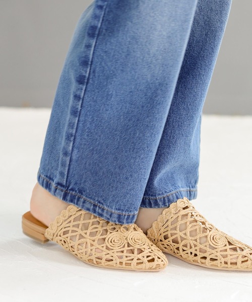 SESTO（セスト）の「ストローレース編みのスリッパフラットサンダル（サンダル・レディース・ベージュ/ブラック/ホワイト・3L/S/M/LL/L）」の13枚目の写真