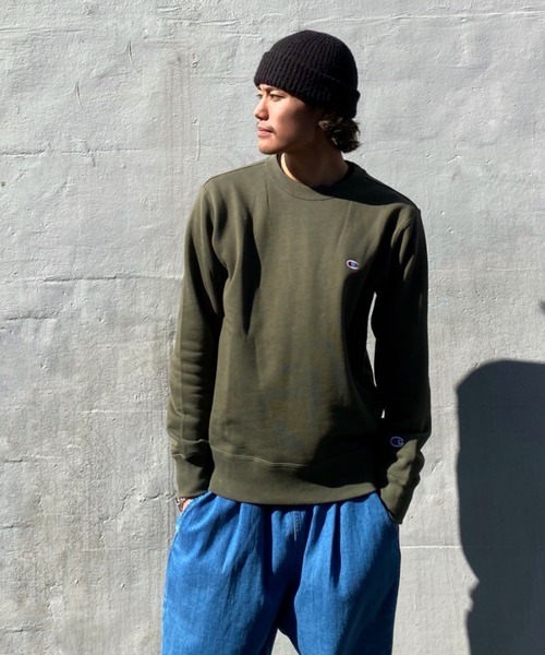 Champion(チャンピオン)の「CHAMPION/チャンピオン 裏毛 ベーシック アイコン刺繍クルースウェット C3-Q001(スウェット・メンズ・ライトグレー/ブラック/ホワイト/ピンク/グレー/オリーブ/ネイビー/グリーン/イエロー・XL/XXL/L/S/M)」の5枚目の写真