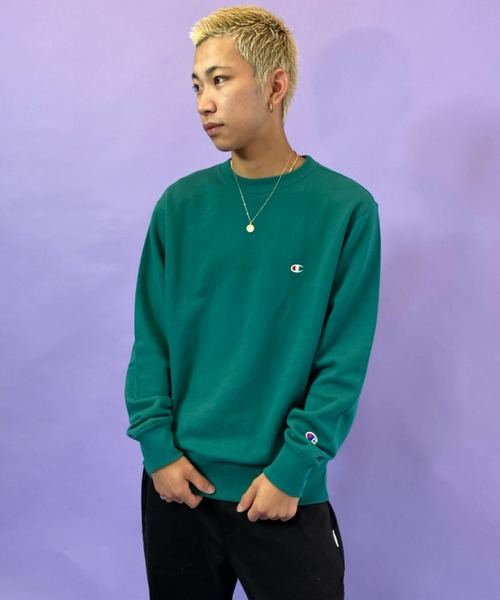 Champion(チャンピオン)の「CHAMPION/チャンピオン 裏毛 ベーシック アイコン刺繍クルースウェット C3-Q001(スウェット・メンズ・ライトグレー/ブラック/ホワイト/ピンク/グレー/オリーブ/ネイビー/グリーン/イエロー・XL/XXL/L/S/M)」の6枚目の写真