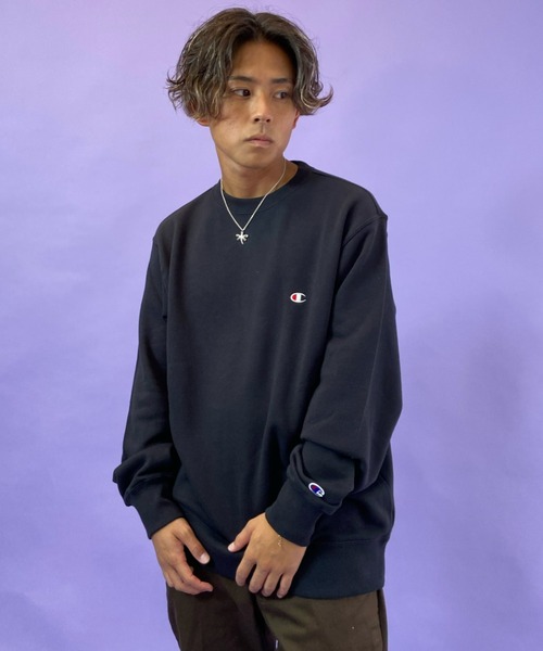 Champion(チャンピオン)の「CHAMPION/チャンピオン 裏毛 ベーシック アイコン刺繍クルースウェット C3-Q001(スウェット・メンズ・ライトグレー/ブラック/ホワイト/ピンク/グレー/オリーブ/ネイビー/グリーン/イエロー・XL/XXL/L/S/M)」の2枚目の写真