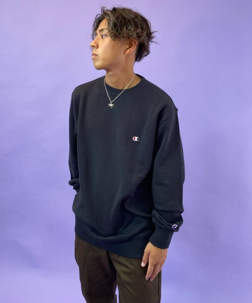 セール】CHAMPION/チャンピオン 裏毛 ベーシック アイコン刺繍クルー