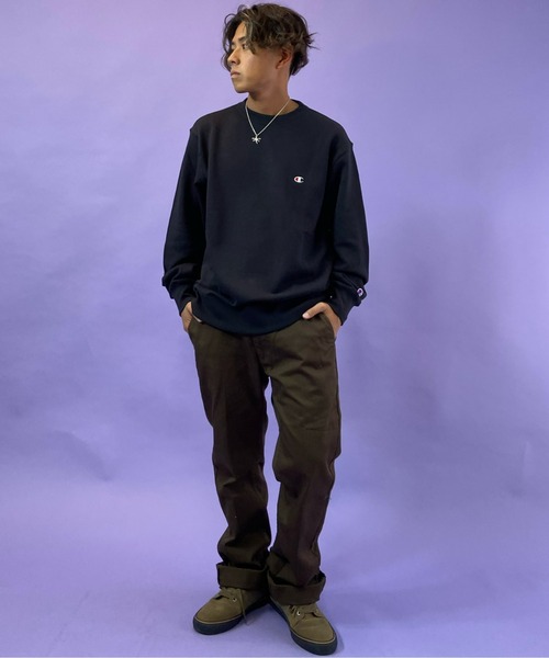 Champion(チャンピオン)の「CHAMPION/チャンピオン 裏毛 ベーシック アイコン刺繍クルースウェット C3-Q001(スウェット・メンズ・ライトグレー/ブラック/ホワイト/ピンク/グレー/オリーブ/ネイビー/グリーン/イエロー・XL/XXL/L/S/M)」の13枚目の写真