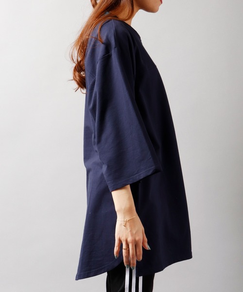 Growth by in the attic（グロウスバイインジアティック）の「【Growth by In the attic】ZIPビックポケット付き オーバーサイズ半袖Tシャツ（Tシャツ/カットソー・メンズ・ネイビー/ホワイト・M/L）」の8枚目の写真