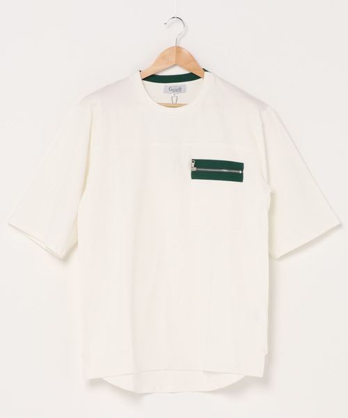 Growth by in the attic（グロウスバイインジアティック）の「【Growth by In the attic】ZIPビックポケット付き オーバーサイズ半袖Tシャツ（Tシャツ/カットソー・メンズ・ネイビー/ホワイト・M/L）」の17枚目の写真
