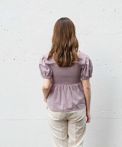 flower（フラワー）の「サマーフラワーズトップ（シャツ/ブラウス・レディース・アイボリー/ラベンダー・FREE）」の14枚目の写真