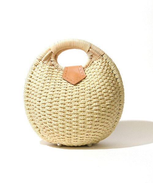 florist(フローリスト)の「ころんと丸い雑材カゴバッグ(ハンドバッグ・レディース・ホワイト/レッド/パープル/ブラウン/カーキ/ベージュ・FREE)」の18枚目の写真