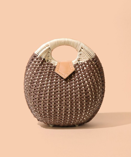florist(フローリスト)の「ころんと丸い雑材カゴバッグ(ハンドバッグ・レディース・ホワイト/レッド/パープル/ブラウン/カーキ/ベージュ・FREE)」の16枚目の写真